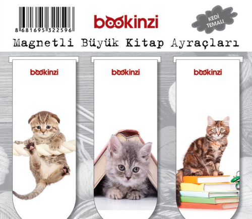 Magnetli Büyük Kitap Ayraç / Kedi Temalı (3 Adet)