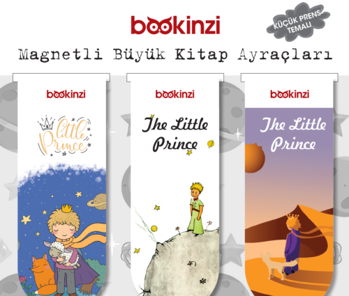 Magnetli Büyük Kitap Ayraç / Küçük Prens Temalı (3 Adet)