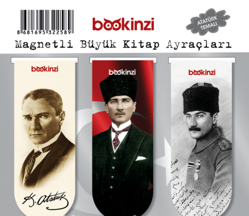 Magnetli Büyük Kitap Ayraç / Atatürk Temalı (3 Adet)