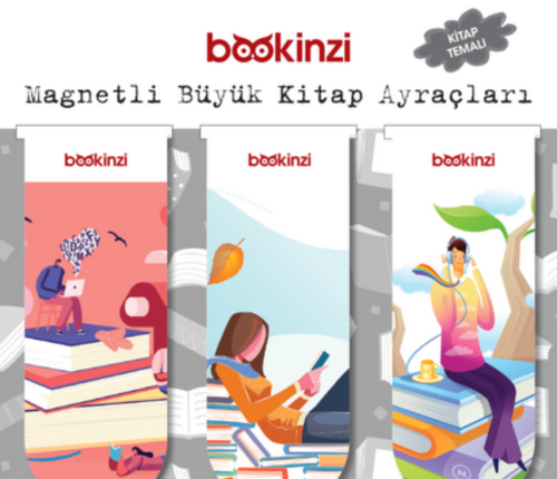 Magnetli Büyük Kitap Ayraç / Kitap Temalı (3 Adet)