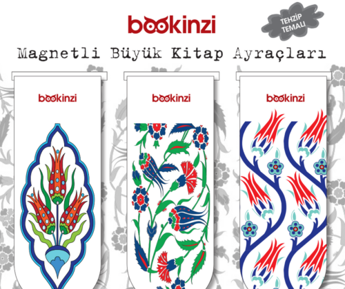 Magnetli Büyük Kitap Ayraç / Tezhip Temalı (3 Adet)