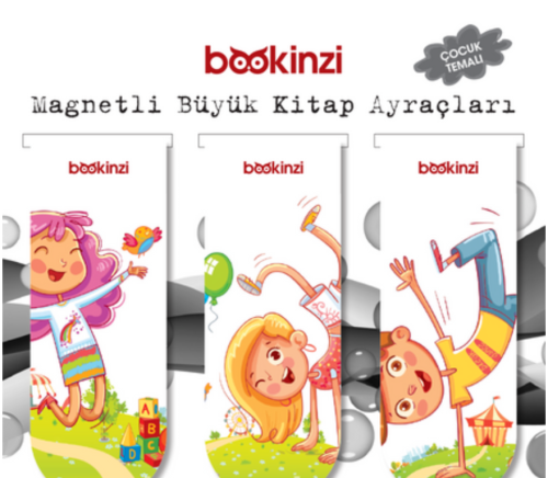 Magnetli Büyük Kitap Ayraç / Çocuk Temalı (3 Adet)