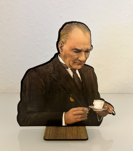 Mustafa Kemal Atatürk Standlı Ahşap Masaüstü